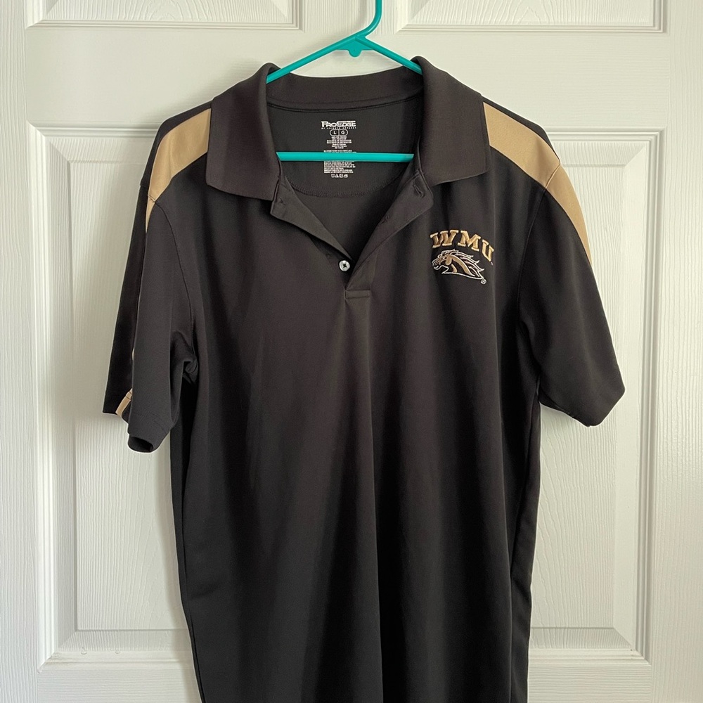Knights Apparel Black and Tan Polo Sporty Design ProEdge Western Michigan Univer